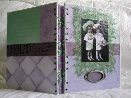 A refreshing mint green and lavender watercolor journal celebrating friendship.