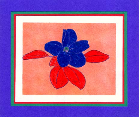 A different look is achieved using the warhol stamping technique with line art stamps.