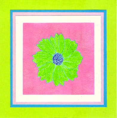 Another example of the warhol stamping technique used with line art stamps.