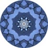 A highly geometric mandal made from a photograph of snow on a chainlink fence.
