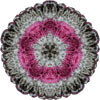 Click to view a mandala made from a hat knit by Kristi.