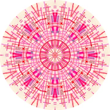 An almost snowflake-like mandala created from a doodled art journal page.